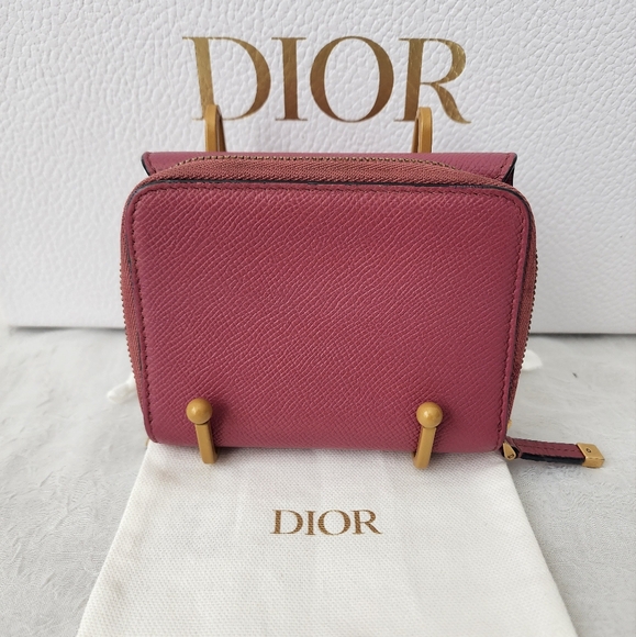 Auth Dior Montiagne Saddle Pink Trifold Wallet - Picture 2 of 10